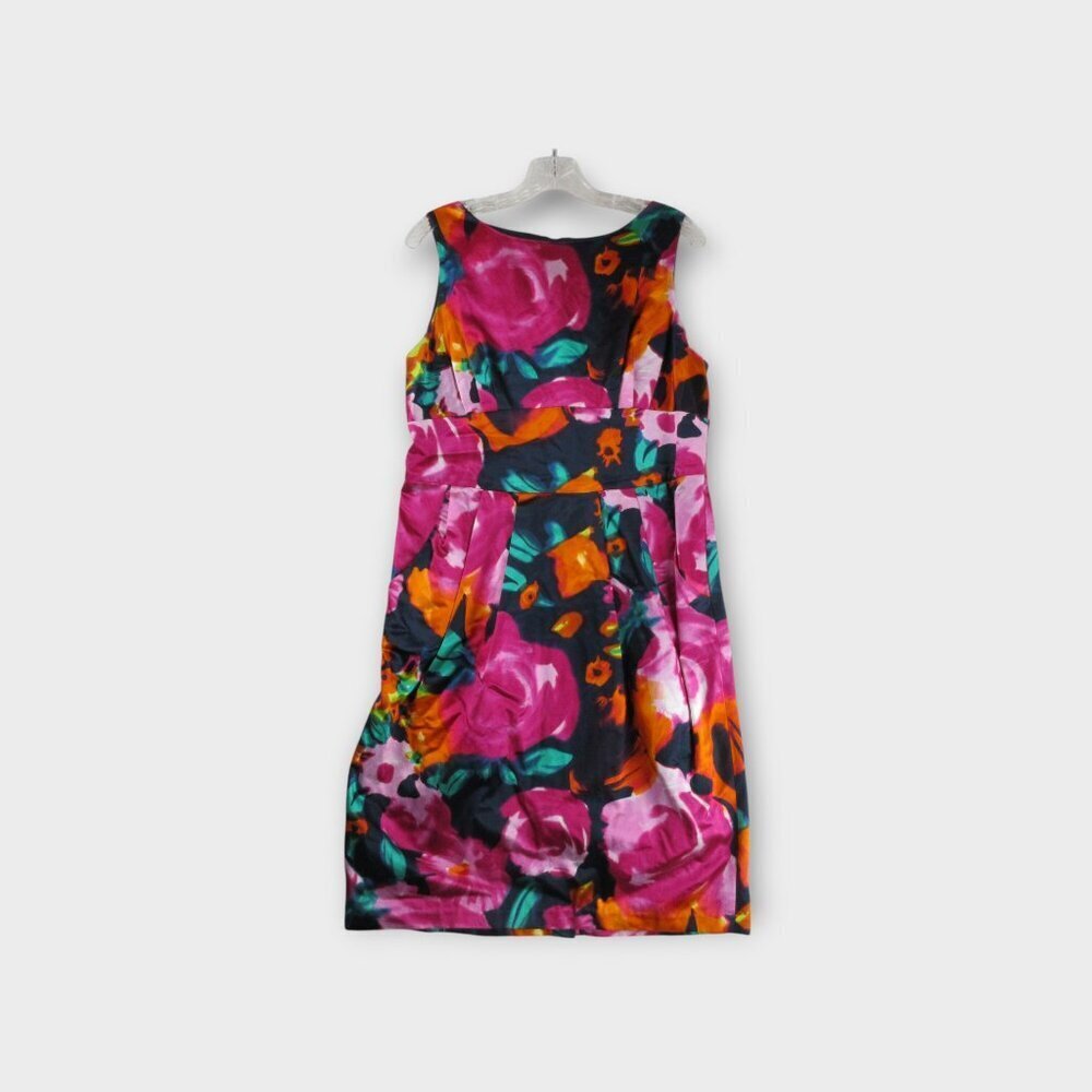 St. John Watercolor Floral Dress Size 12 Silk Lined